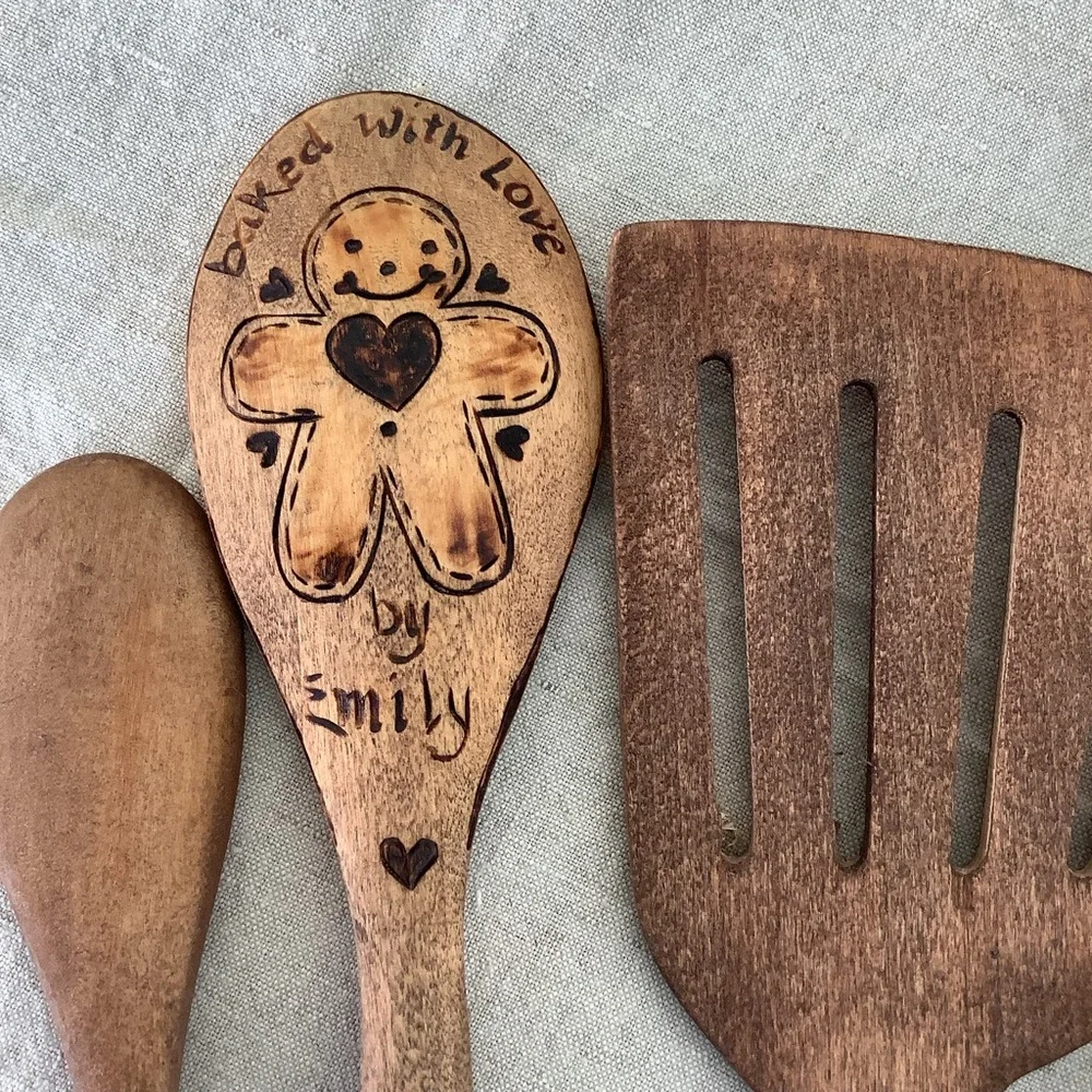 Vintage + Modern Wood Wooden Kitchen Utensils 14 Pieces